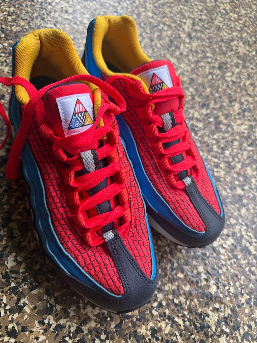 Nike Kids Red, Blue & Yellow Colorblock Sneakers